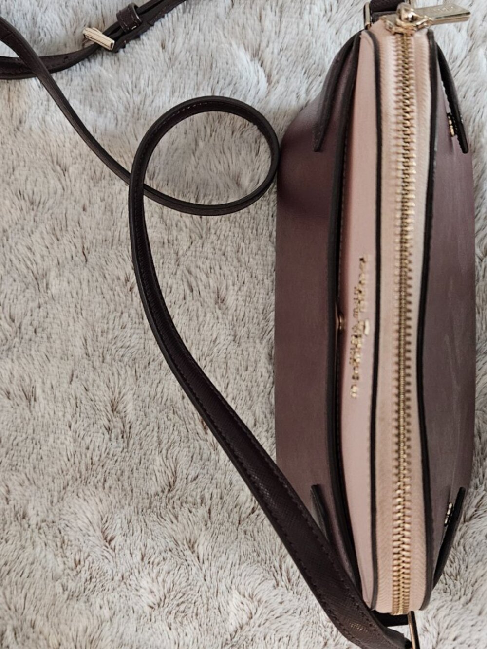 Kate Spade Staci Colorblock Dome Leather Crossbody Bag Rose Smoke/Pink {#817-3} - Picture 7 of 10